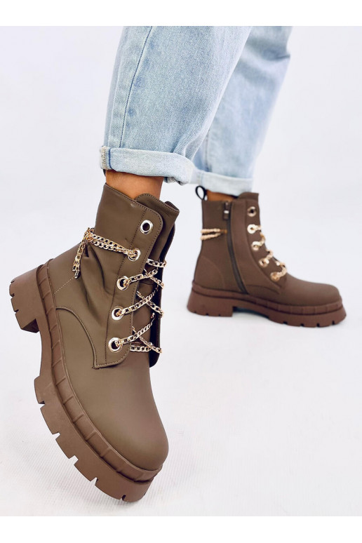 Boots laced LOHAN khaki colors