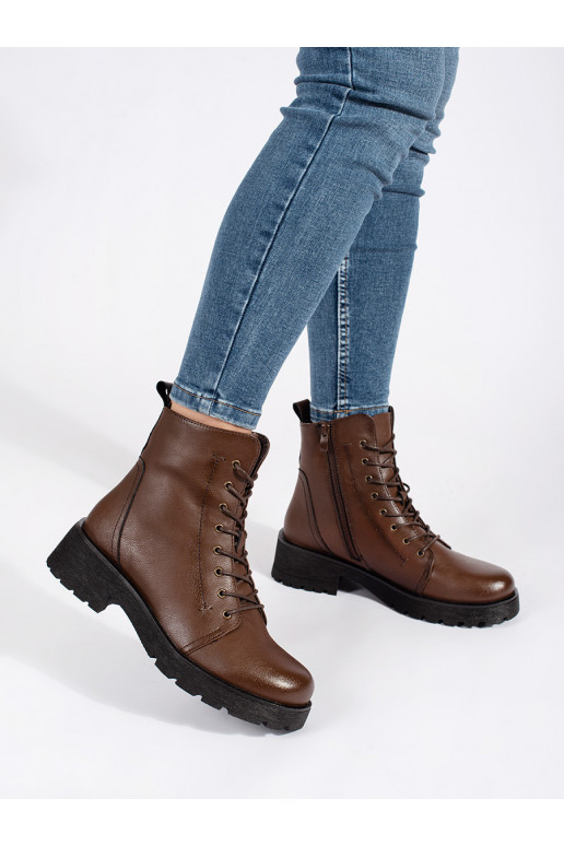 Leather darkBrown color boots on a thick sole Sergio Leone