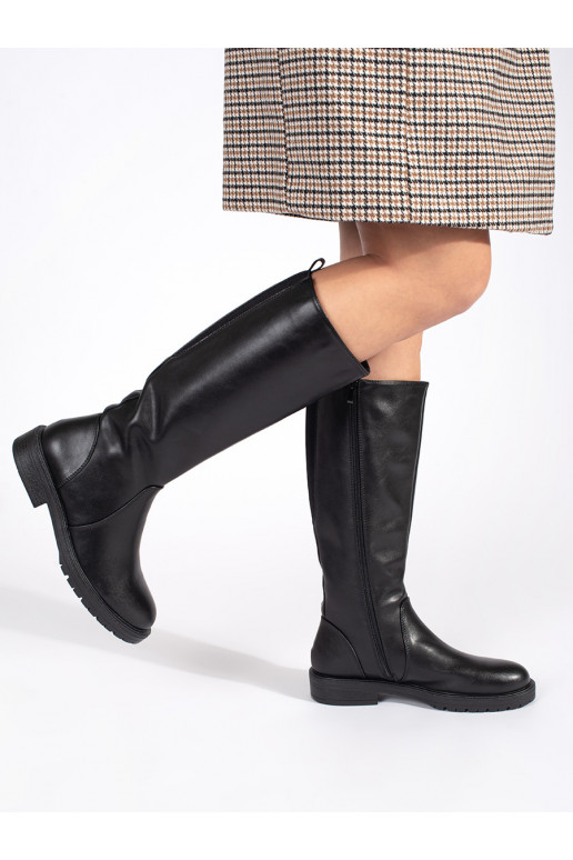 Leather black classic women's boots Sergio Leone