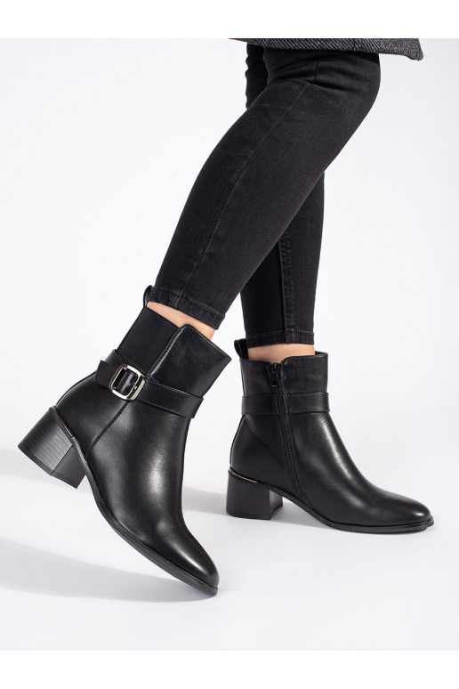 black women's boots on the heel with buckles