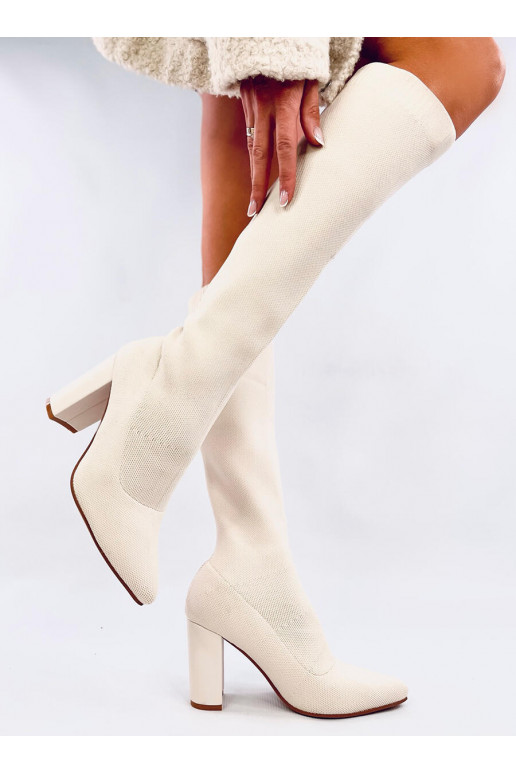 boots elastic on highheels ELISHA BEIGE