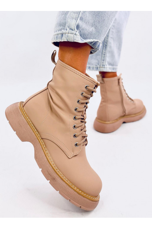 Boots laced PEDDY khaki colors