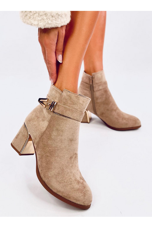 Elegant style boots on highheels KHALIA khaki colors