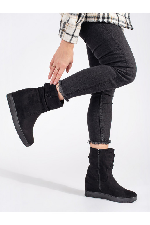 black of suede women's boots na ukrytej buskinie