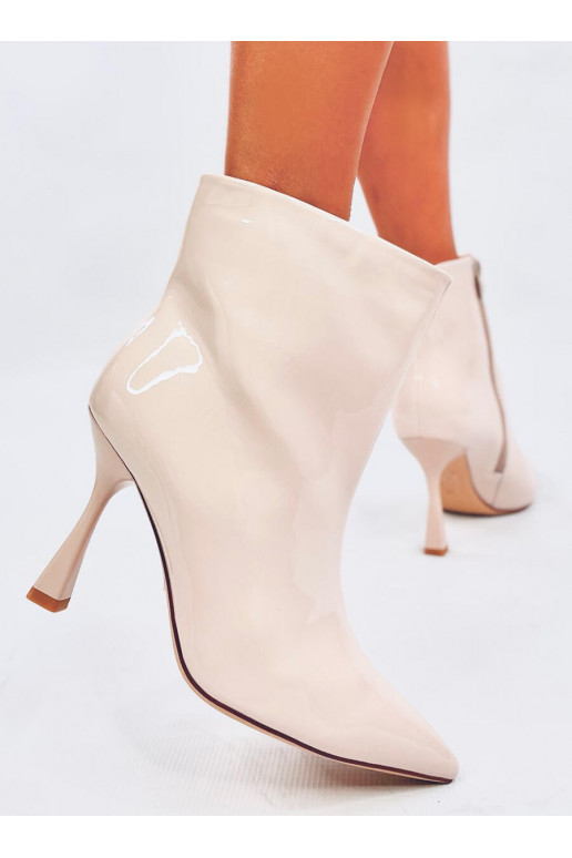 Lacquered boots on a high heel SYLVIA BEIGE