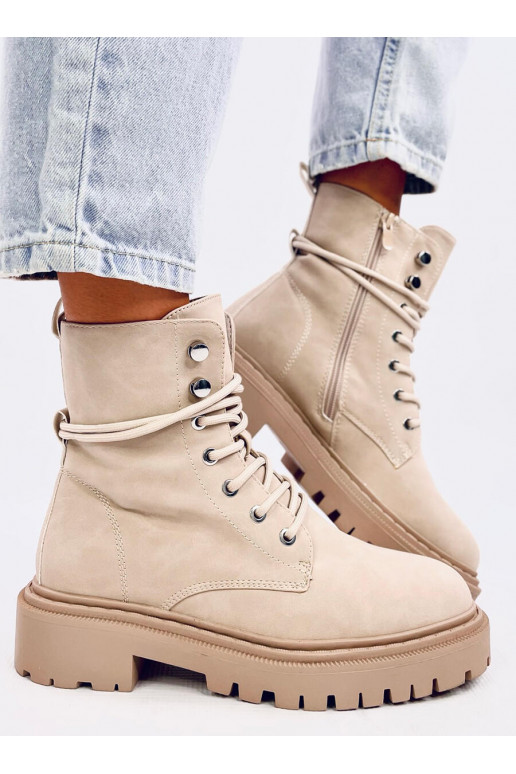 Boots laced massive platform SIMMO BEIGE