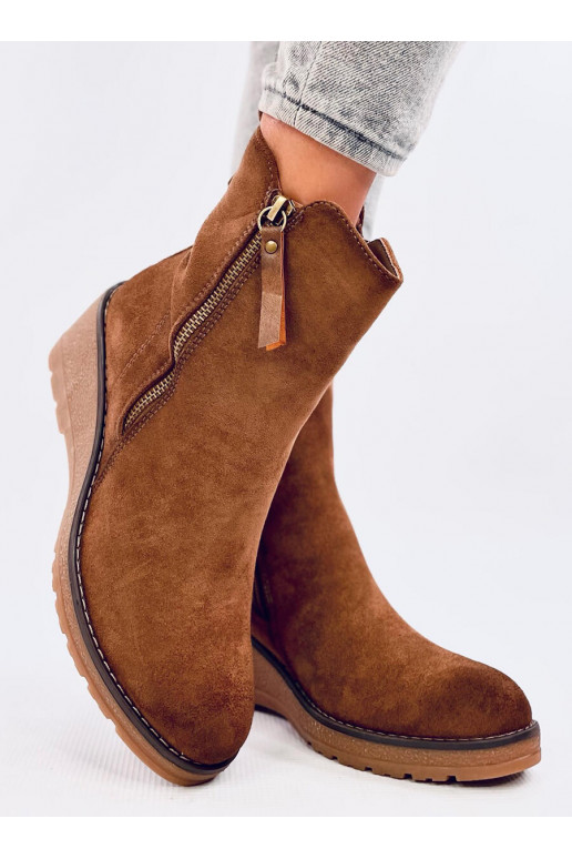 Boots on a wedge MEYER khaki colors