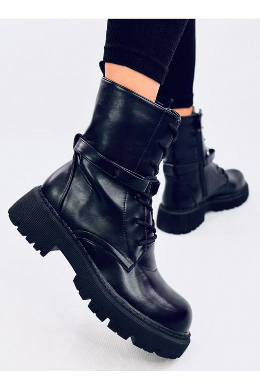 Women's boots laced BARKLEY BLACK