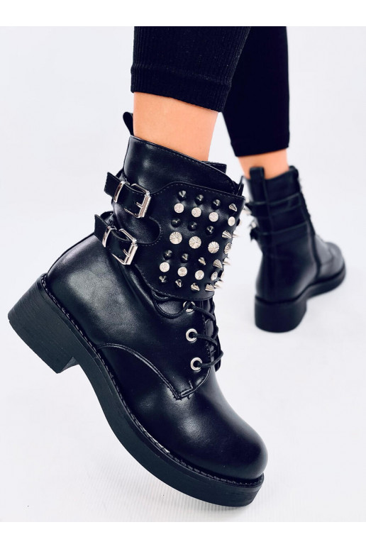 pearl shoes with rivets ZIKU BLACK