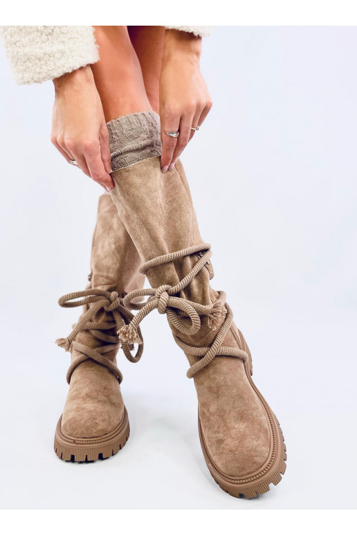 boots of suede with laces SPICER khaki colors