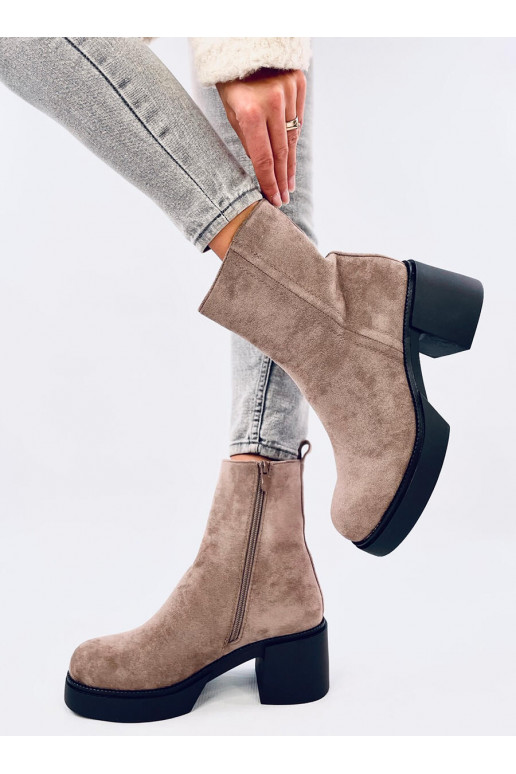 Boots on a stable heel RUFFIN khaki colors