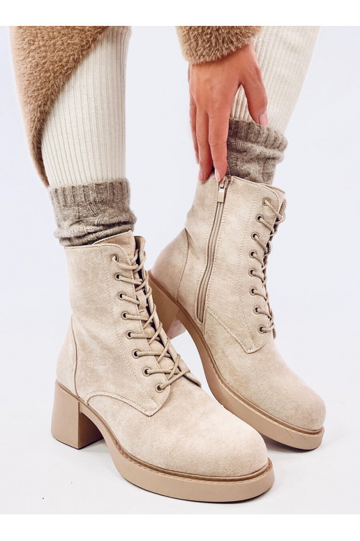 Boots laced on highheels MAYFIELD BEIGE