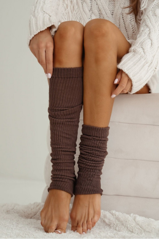 Cotton Warmers In Stripes Brown