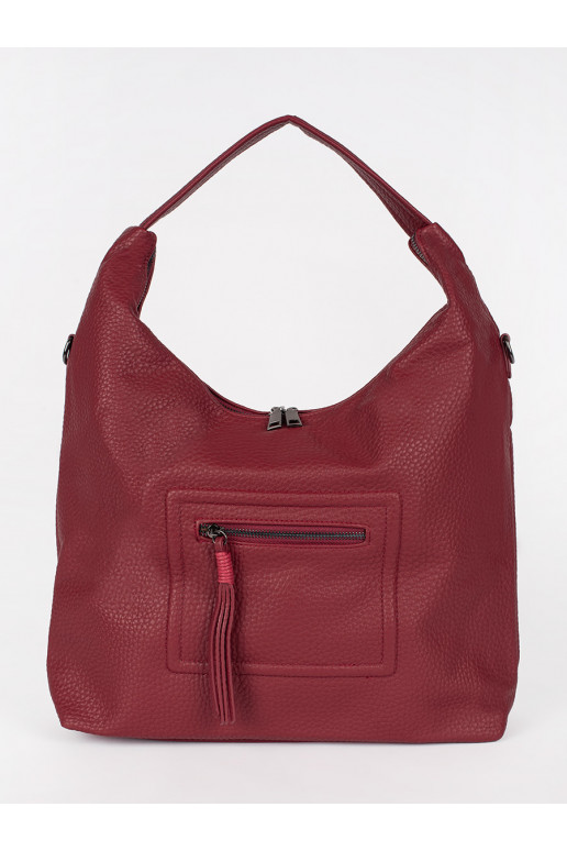 Red womens Women's handbag z regulowanym paskiem