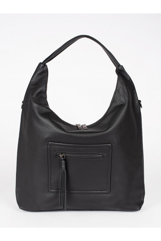 black womens Women's handbag z regulowanym paskiem