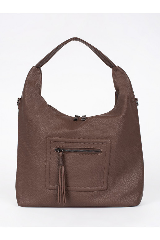 Brown womens Women's handbag z regulowanym paskiem