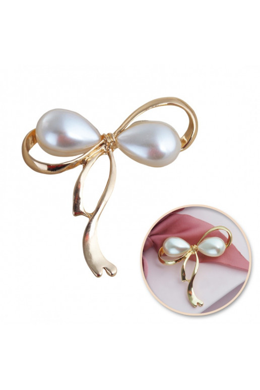 Brooch withKOKARDKĄ andwith decorative pearlsMI BZ175