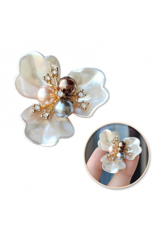  aplikacja do przyszycia lub przyklejenia Flowers withwith decorative pearlsMI BZ174