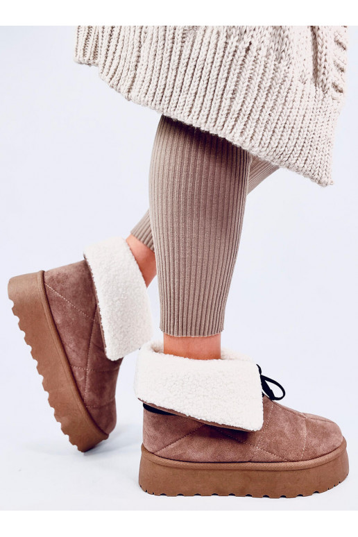 Snow boots with sheepskin PRICE khaki colors