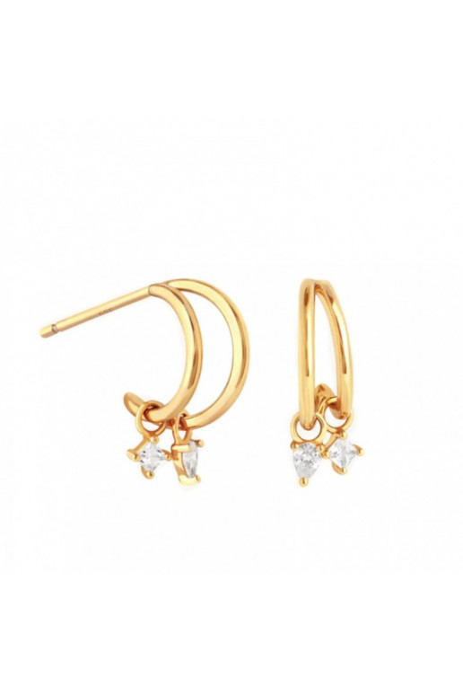 Stainless steel earrings plated with gold KST3292