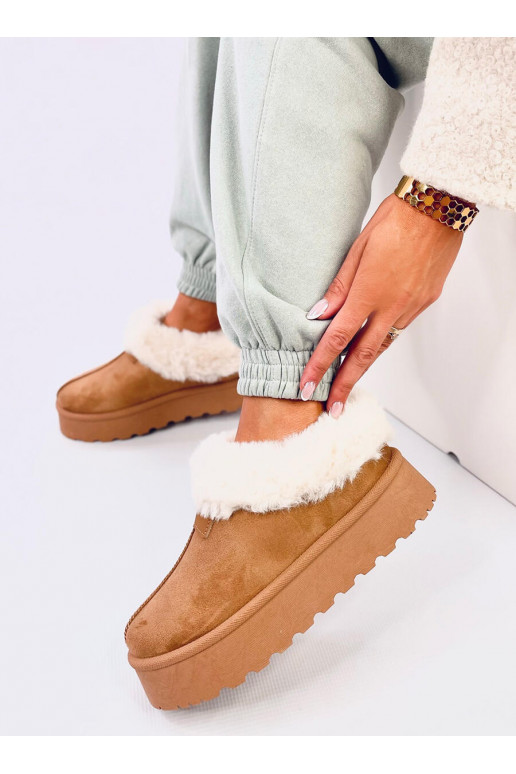 Snow boots short with fur YOGI CAMEL