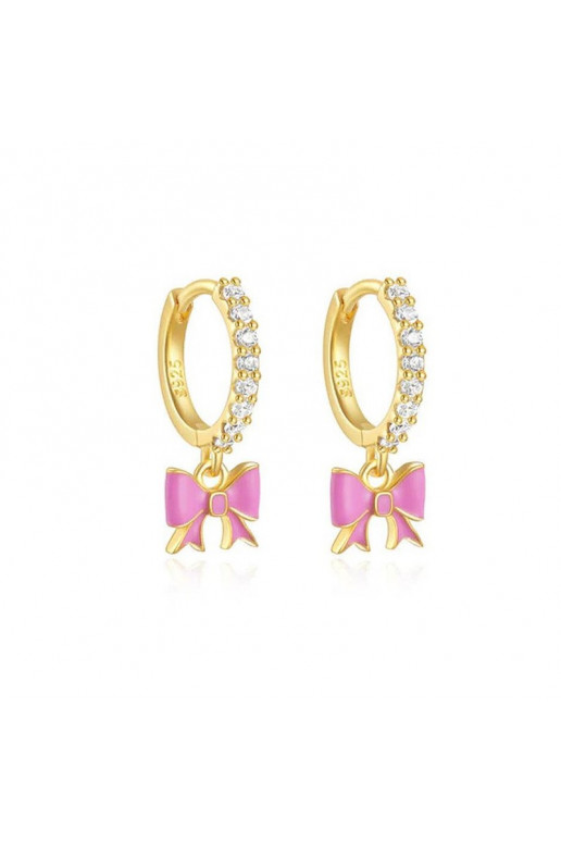 Stainless steel earrings platerowane cover with gold,  S925 kokarda KST3285