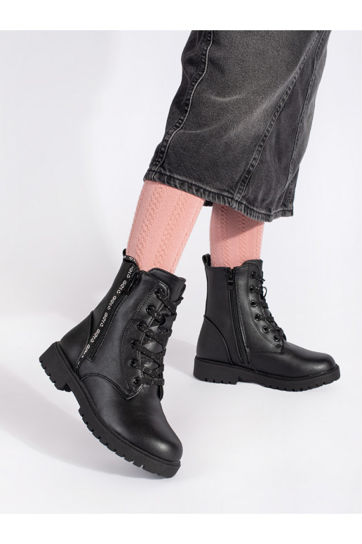 black laced boots girly