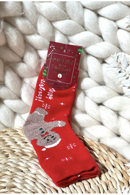 Children's Christmas Cotton Socks Red