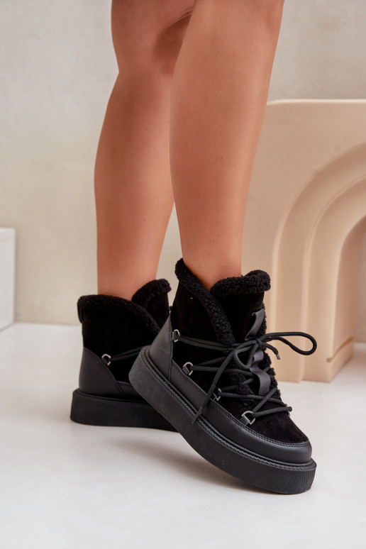 Snow Boots On Platform Black Tamidra