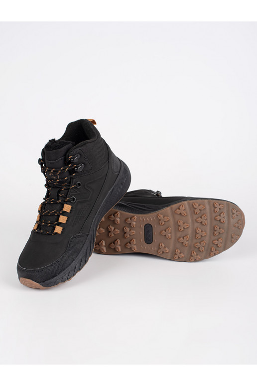 black mens tied Trekking shoes