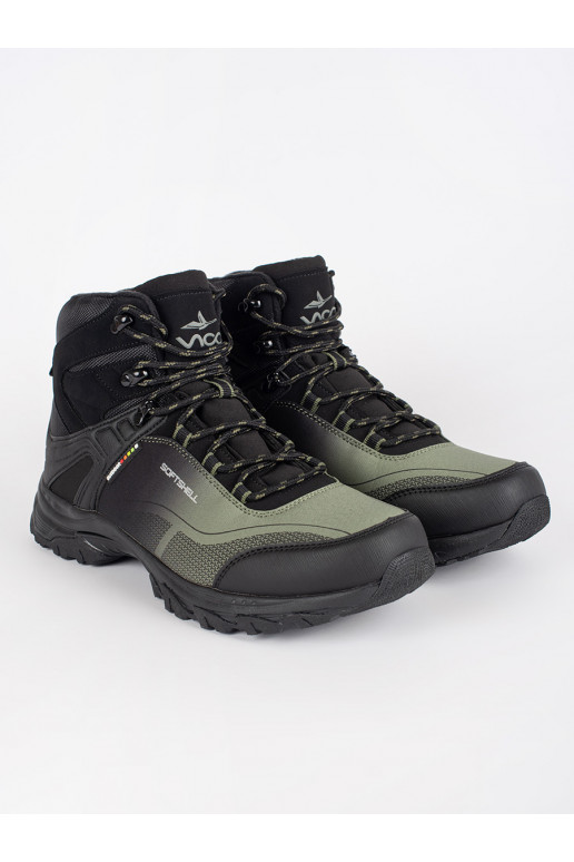 Black and-green trekking shoes mens insulated