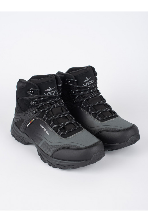 Black and-gray trekking shoes mens insulated