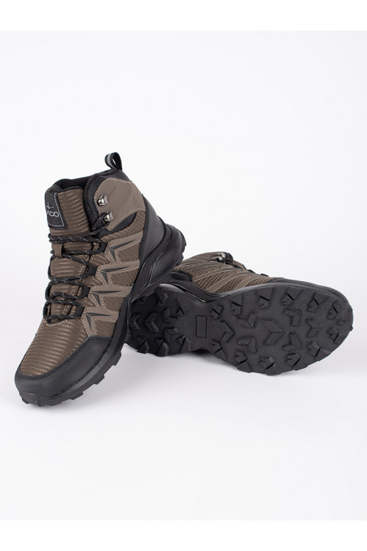 Brown color insulated trekking shoes mens