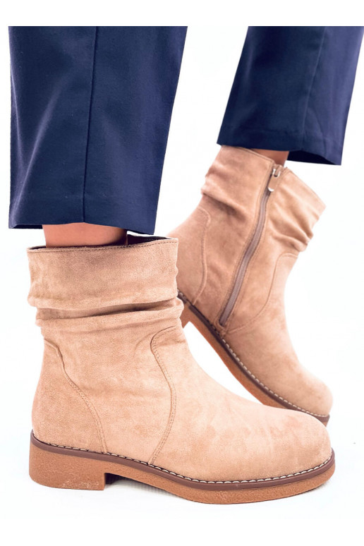 Boots with a ruffled upper BRACY khaki colors