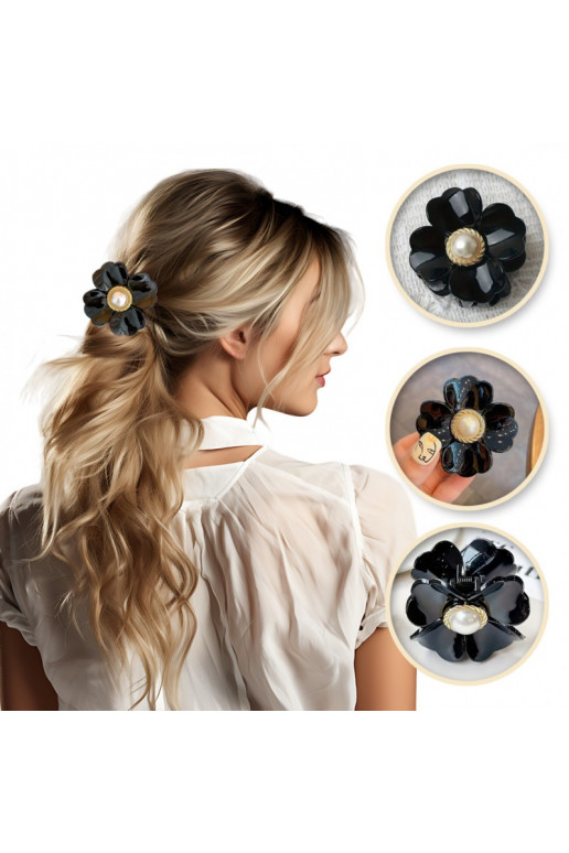 Hair clip, klamra  withperłą black SP355CZ