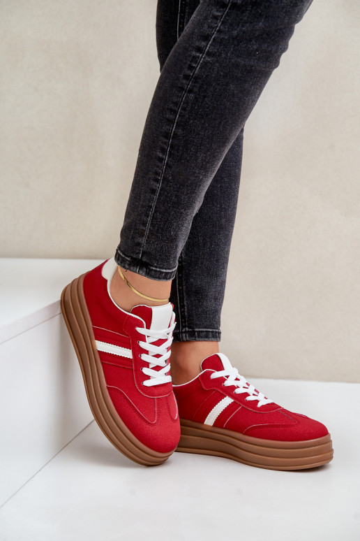 Ladies Sneakers On Platform Red Dravinnia