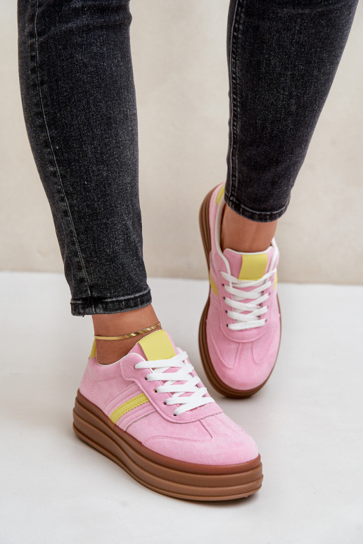 Womens Sneakers On Platform Pink Dravinnia