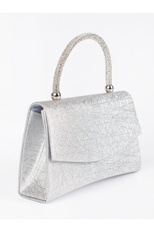 silver color elegantlittleHandbag ze srebrną rączką