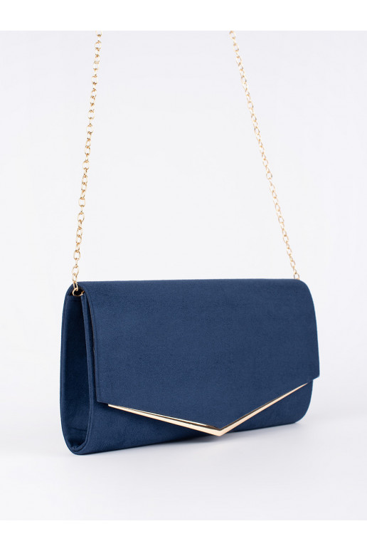 Blue suede classic clutch bag