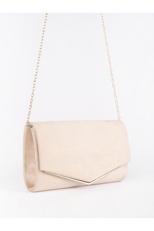 ivory suede classic clutch bag