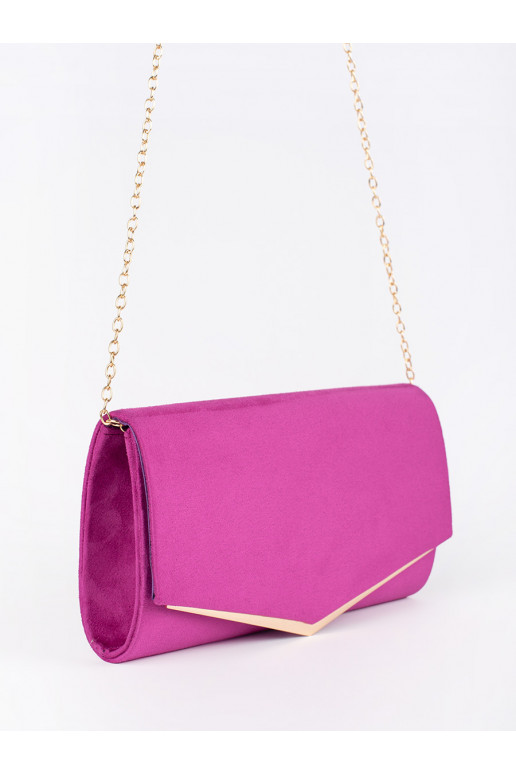 purple suede classic clutch bag