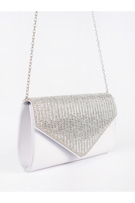 silver colorlittleHandbag clutch bag ozdobiona kryształkami