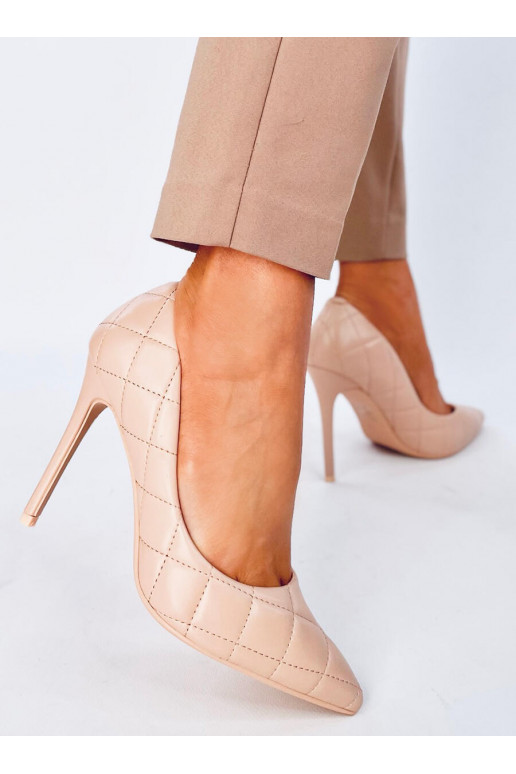 Shoes on a high heel quilted RAQUEL NUDE