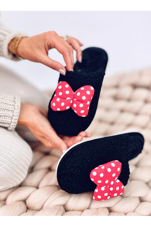 Slippers childrens with a bow CHILD black