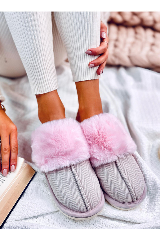 SlippersInjodełkę with fur ALLENS light pink hue