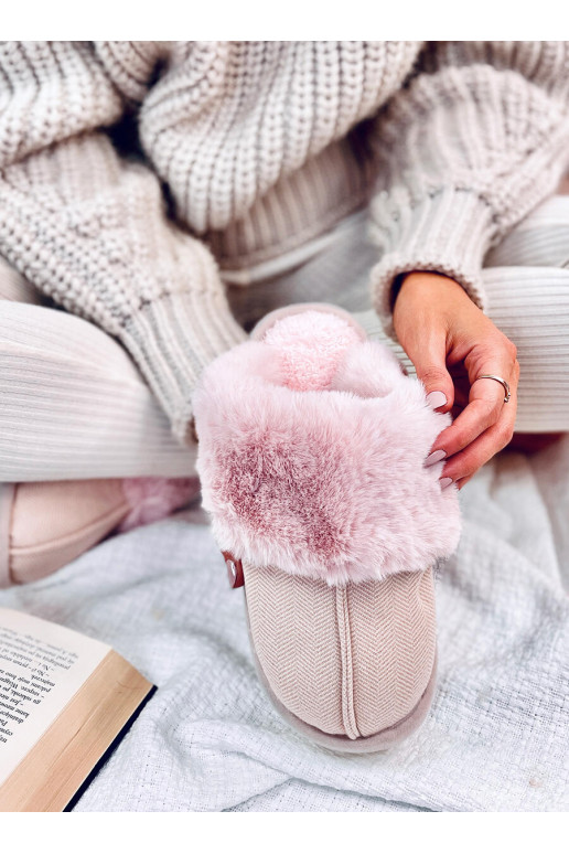 SlippersInjodełkę with fur ALLENS pink