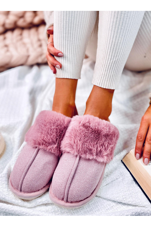 SlippersInjodełkę with fur ALLENS pink