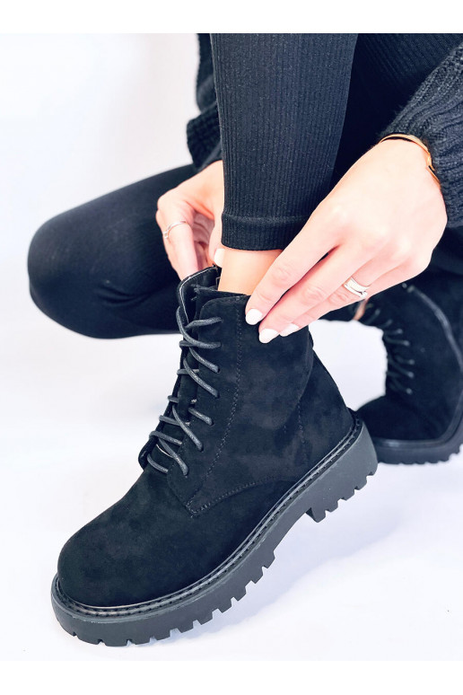 Boots laced of suede GATEN BLACK