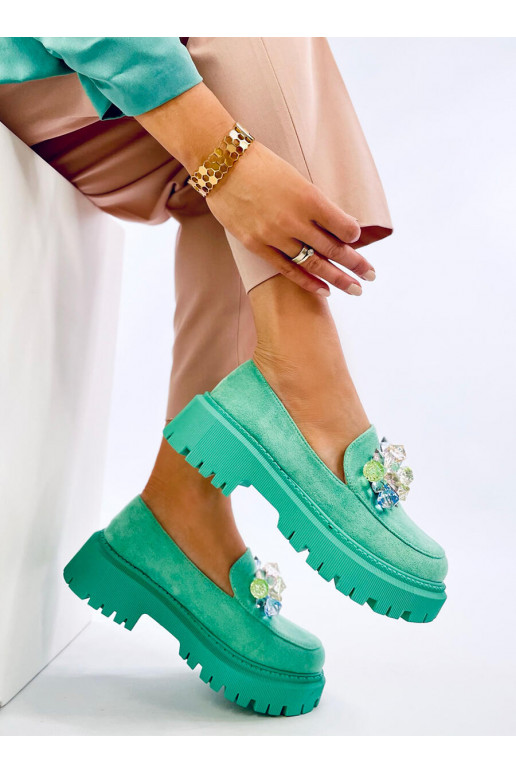 Moccasins with platform with stones STEFANI GREEN