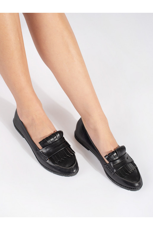 black Women's moccasins ozdobione frędzlami